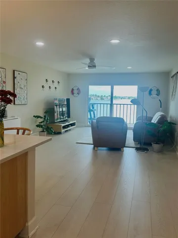 View and kitchen on left, open concept.