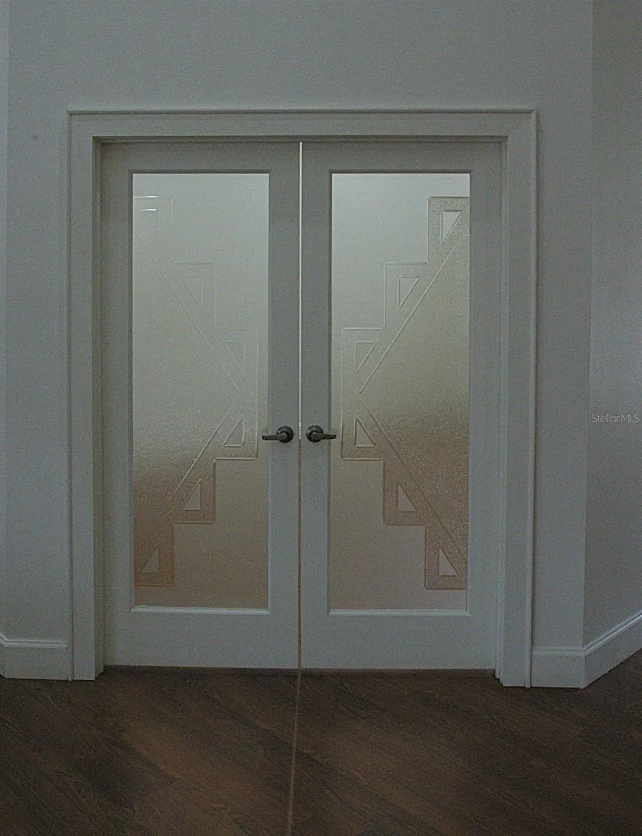 Chevron Leaded Glass Door Formal Dining/Library/Game Room