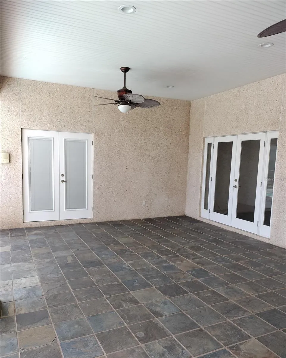 Covered Pool Lanai with 3 ceiling Fans