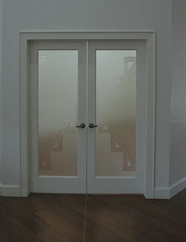Chevron Leaded Glass Door Formal Dining/Library/Game Room