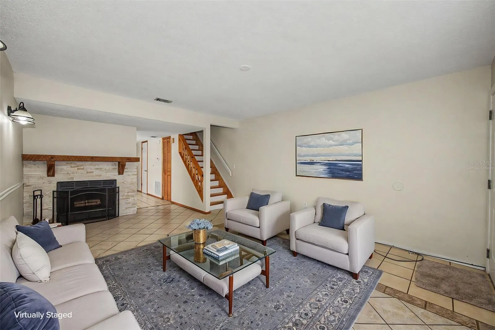 living room/virtually staged