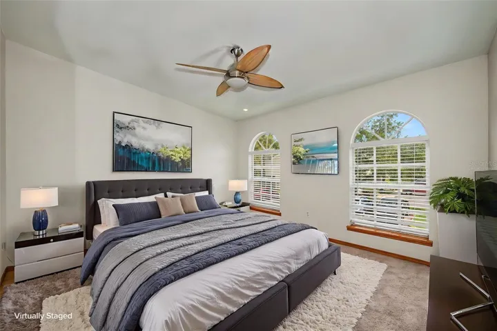 primary suite/virtually staged