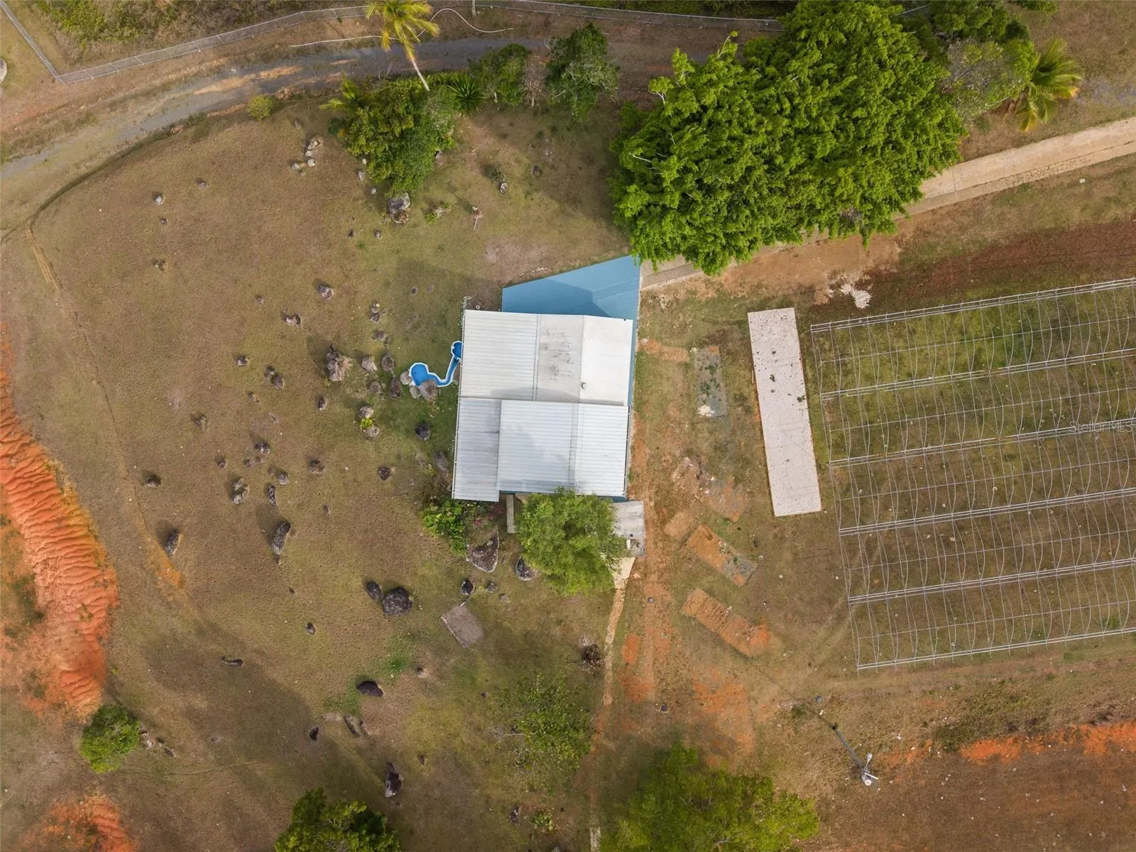 Aerial View of the Main Residence and Agricultural Land - Cayey