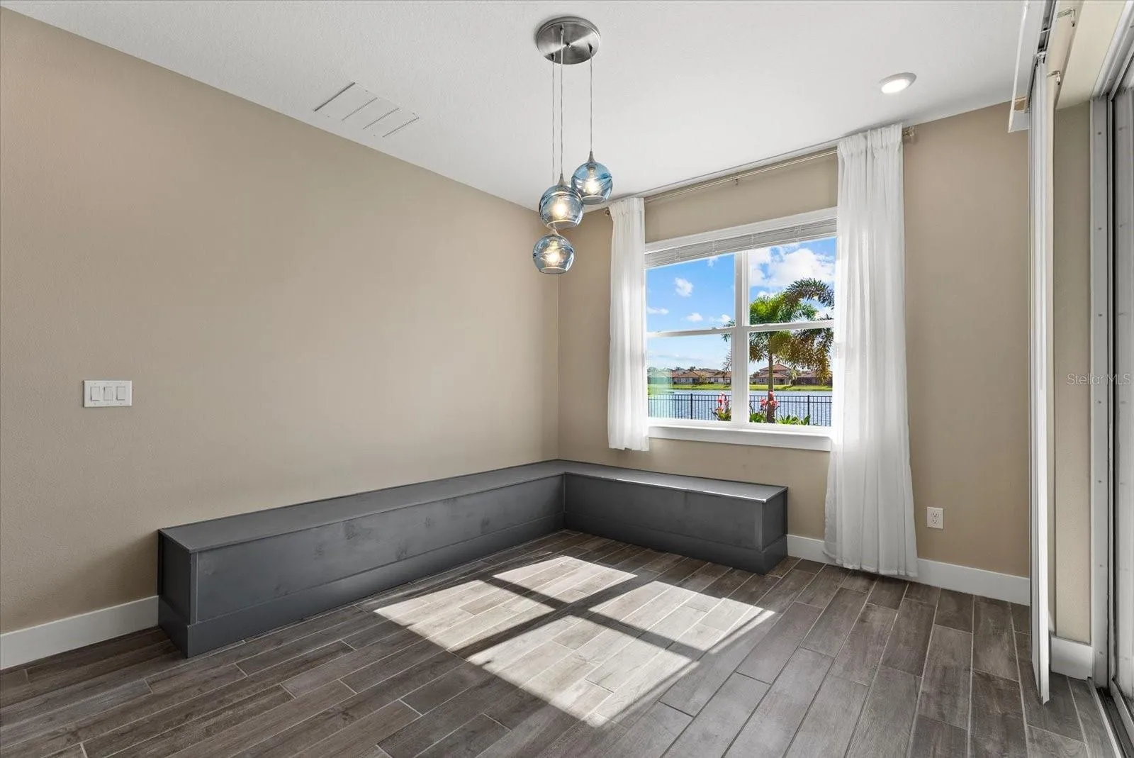 Dining room with built-in bench seating