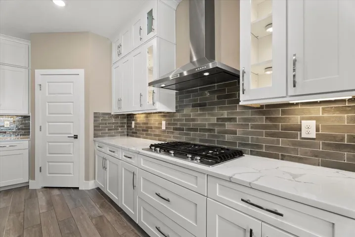 Kitchen with view of pantry