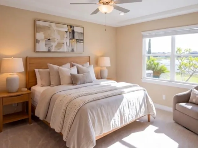 Primary suite virtually staged