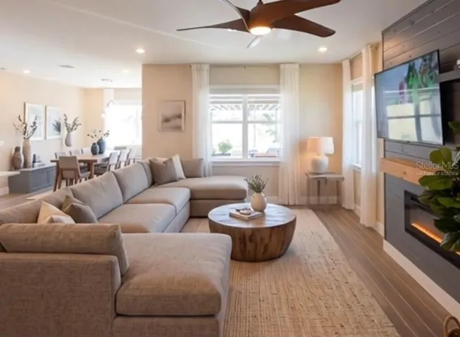 Living room virtually staged
