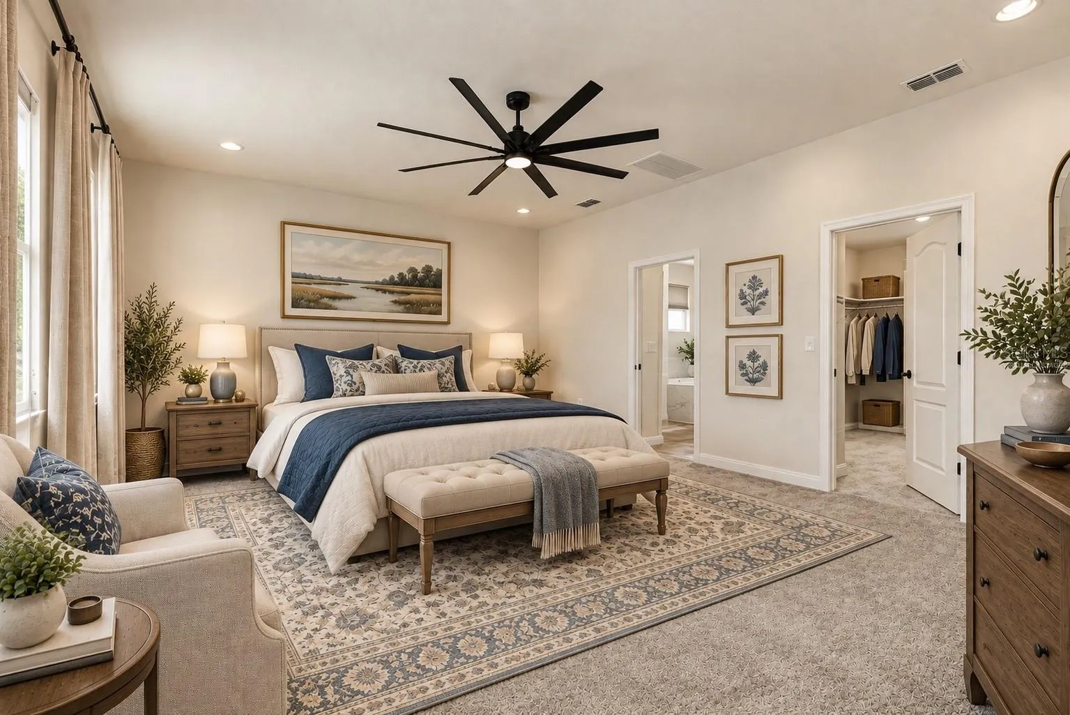Virtually Staged Primary Bedroom