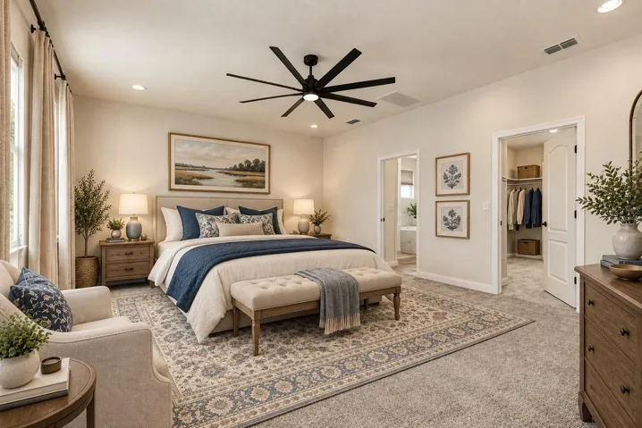 Virtually Staged Primary Bedroom