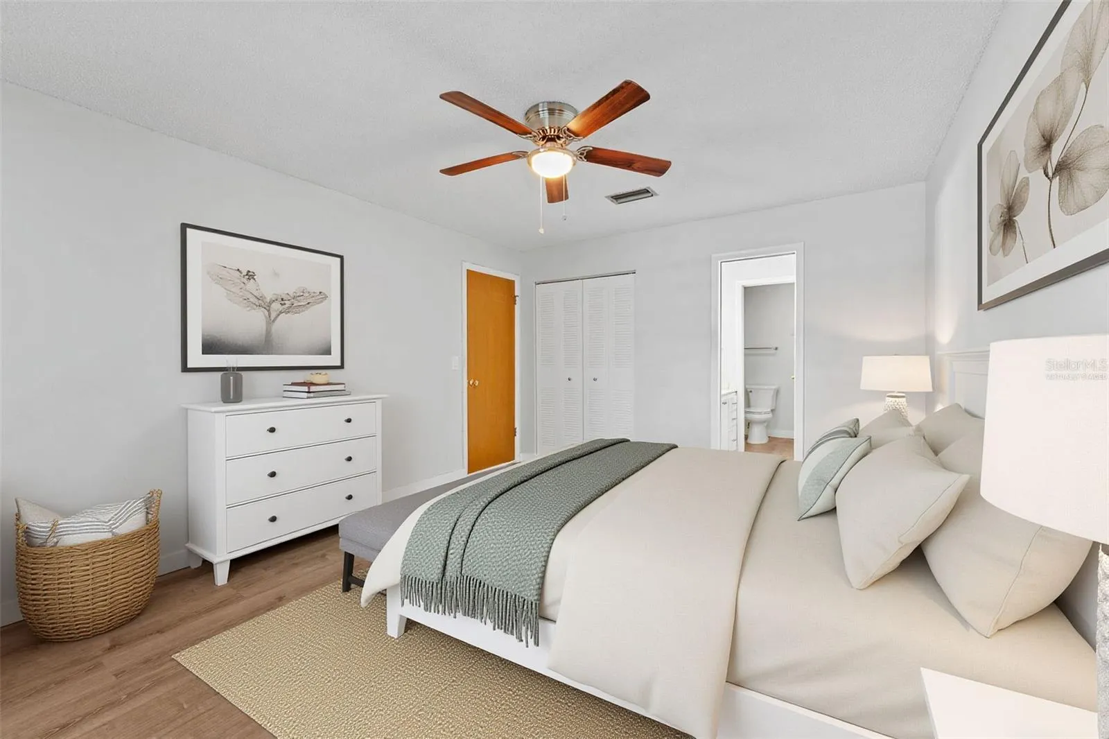 Virtually Staged Primary Bedroom view 2