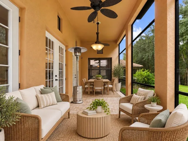 Virtually Staged-Screened/Covered Patio