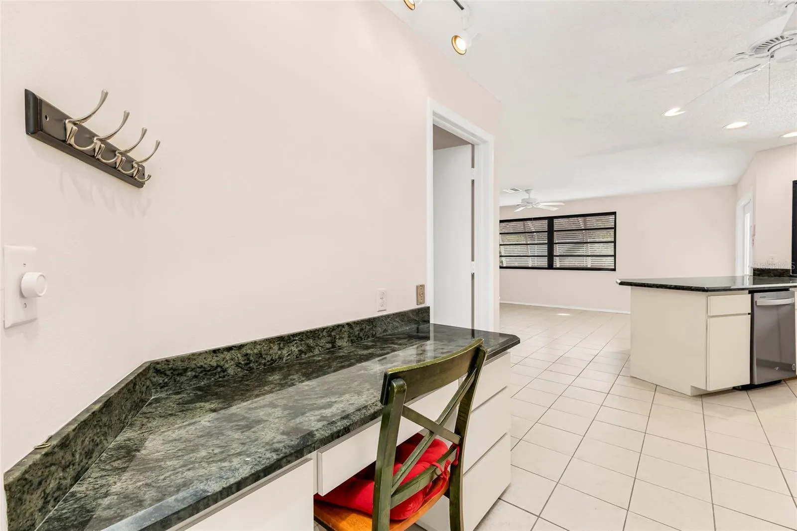 Desk area in kitchen
