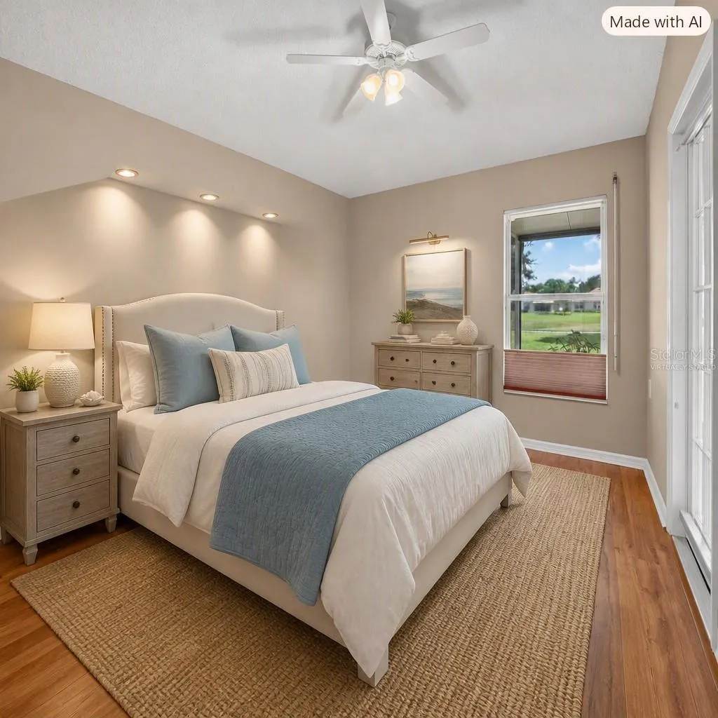 Virtually staged guest bedroom