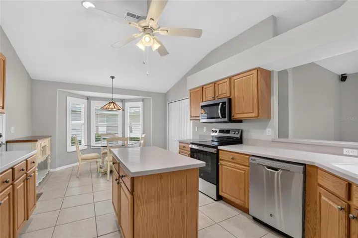 Large kitchen with center island