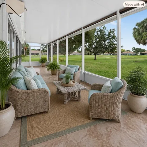Virtually staged lanai