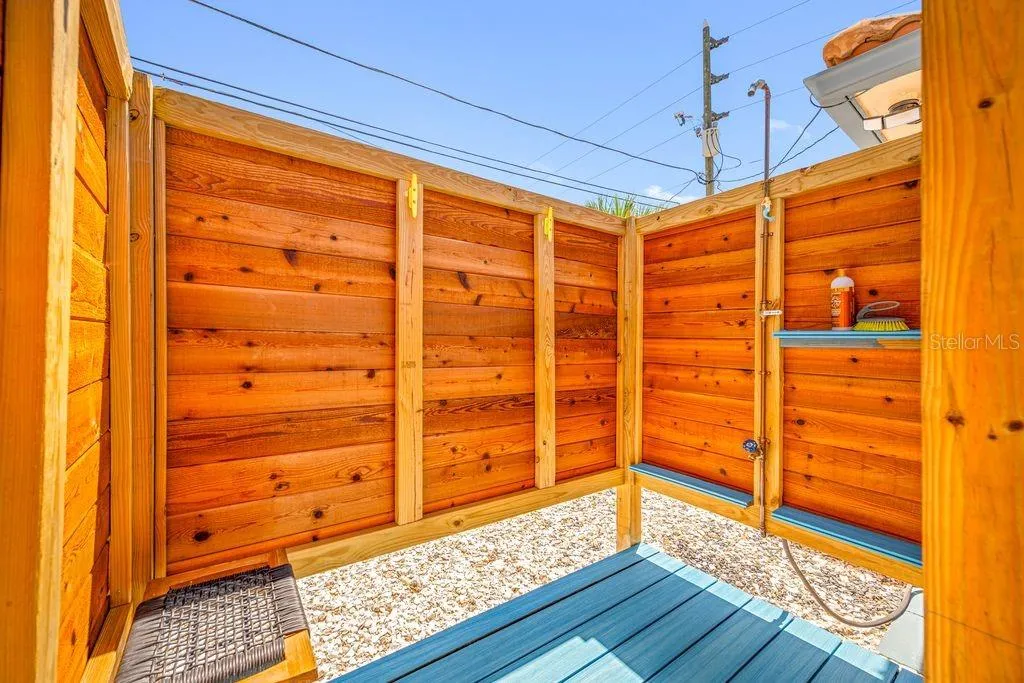 Prefer to Shower Outside?  No Problem, this cold water shower is perfect after a day at the beach or out on a boat after you've caught dinner!