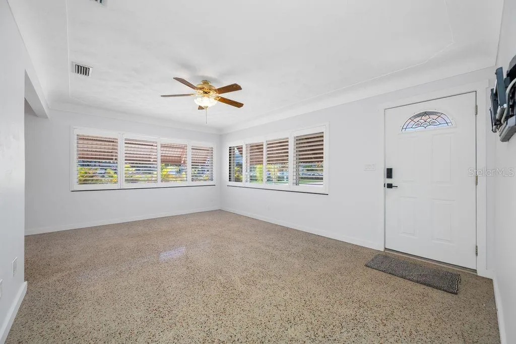 View from Hallway - Front Door and Living Room