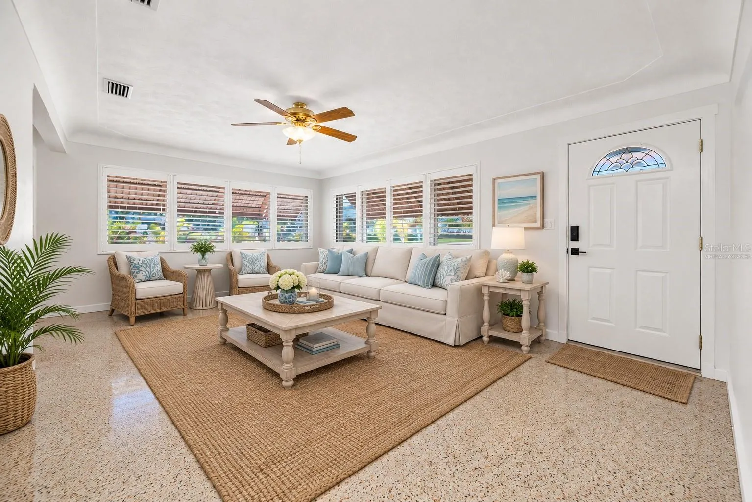 Virtually Staged - Entry Door at the Living Room
