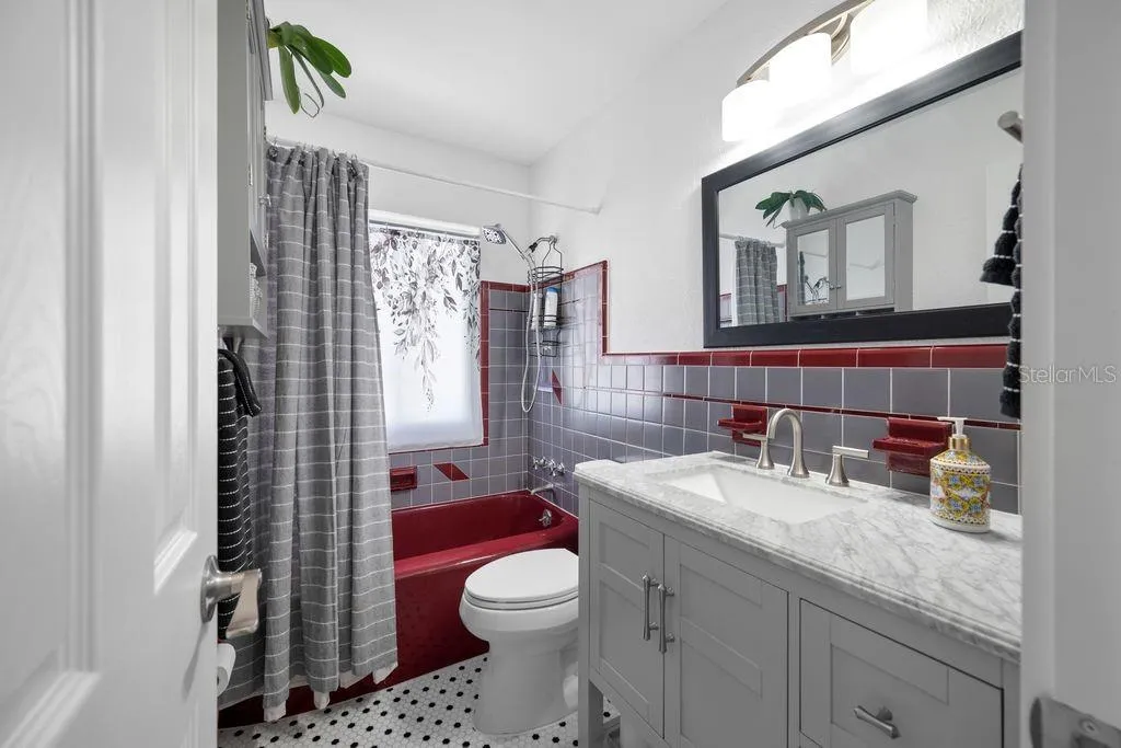 Pristine Condition Retro Hall Bathroom with Tub Shower