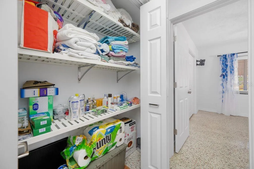 Great Storage in this house - Vented Shelving - There is electric in this closet, too!