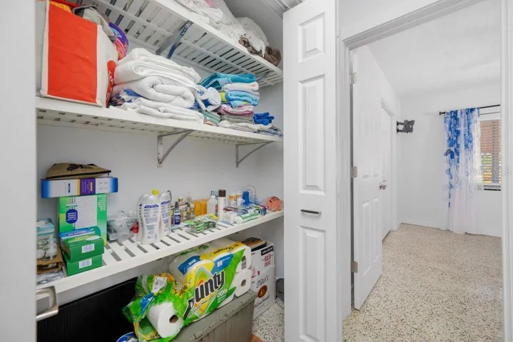 Great Storage in this house - Vented Shelving - There is electric in this closet, too!