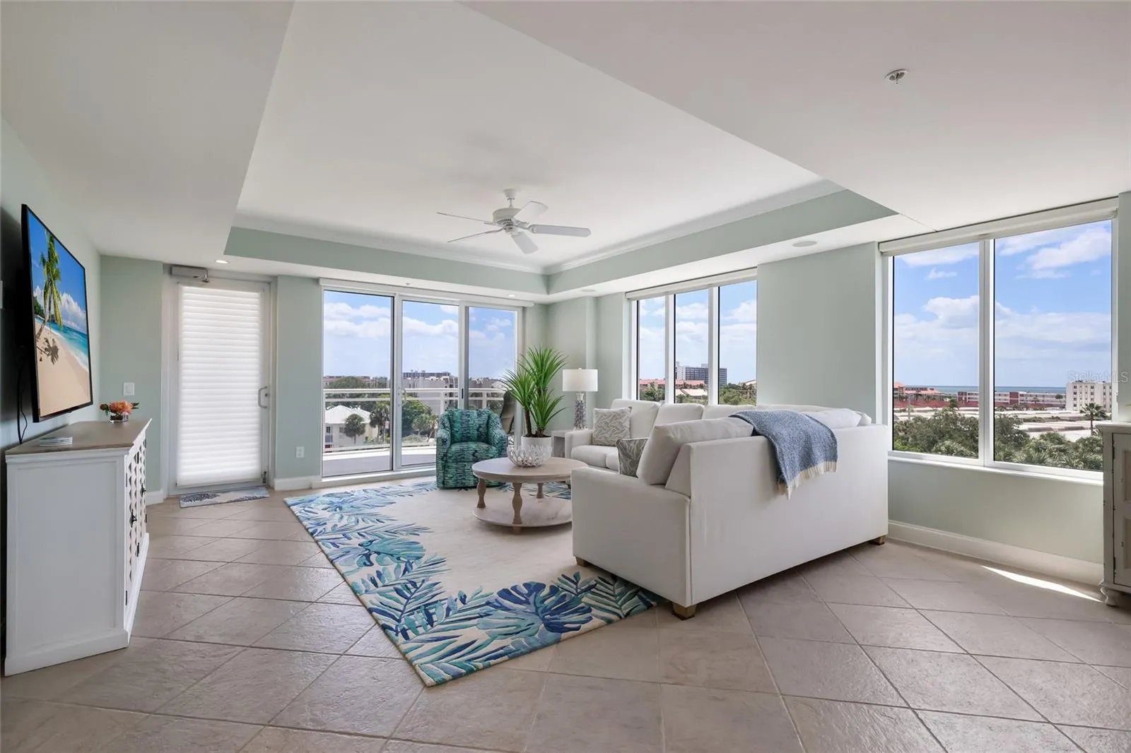 Large windows and expansive views from living room