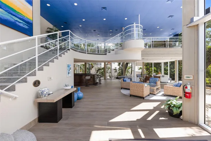 Community gathering room and bar