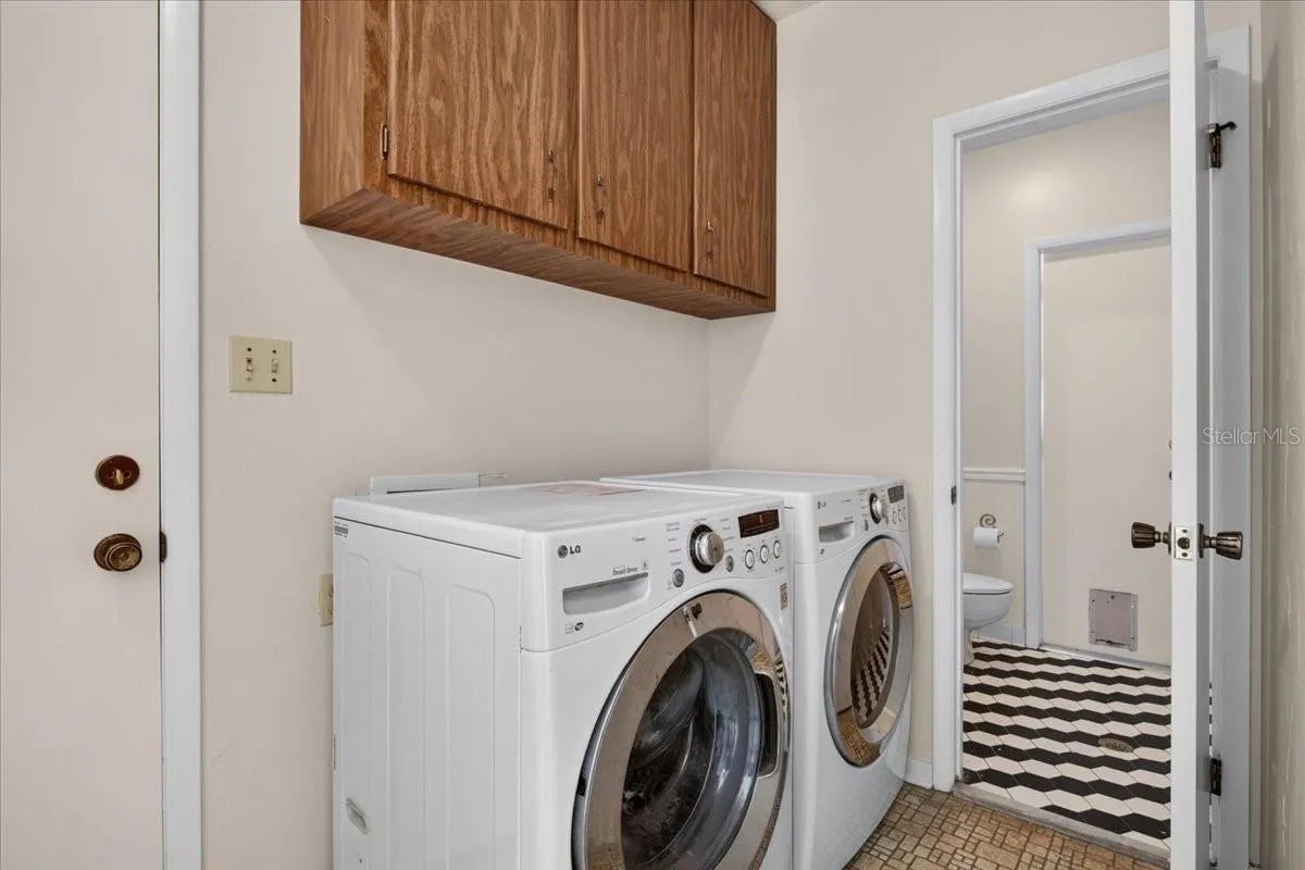 Laundry Room with Half Bath with Pool Access
