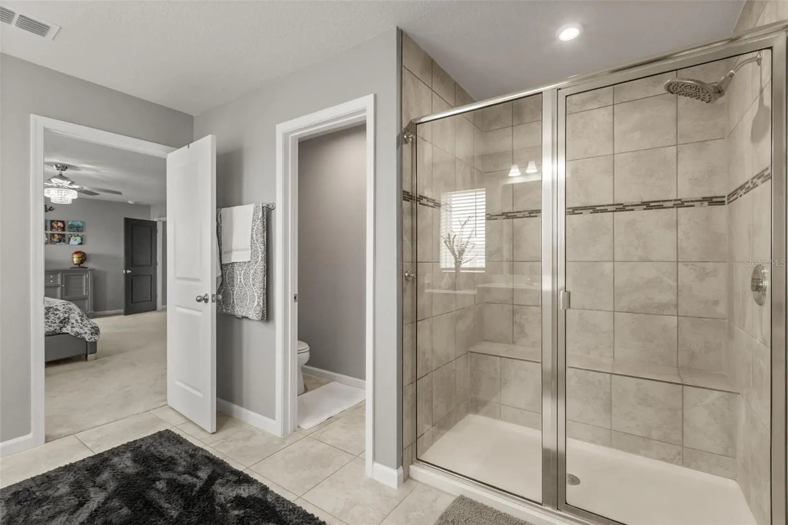 Private water closet &amp; walk-in shower.