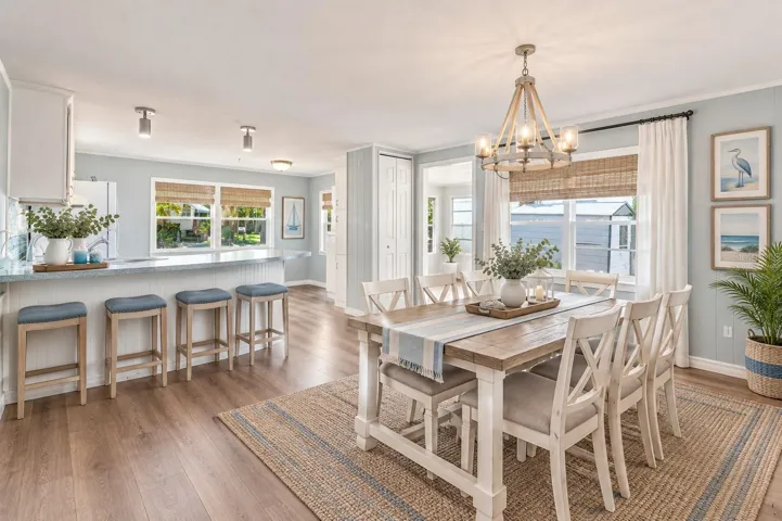 Virtually staged dining room.