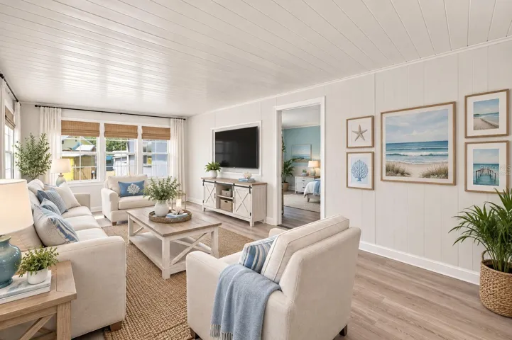 Virtually staged living room.