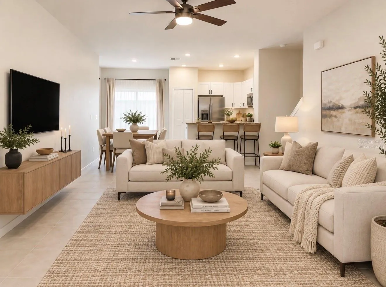 Great Room/Dining Room/Kitchen (virtually staged)
