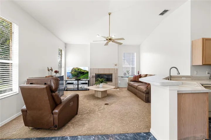 Fireside family room