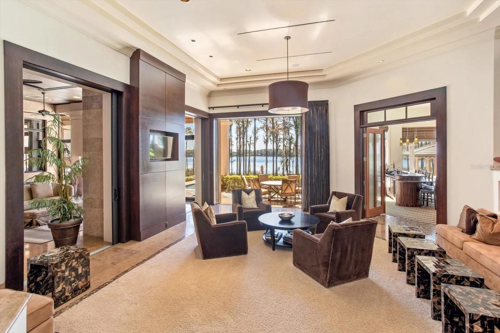 Sliding doors that open to the patio bringing the outdoors in!