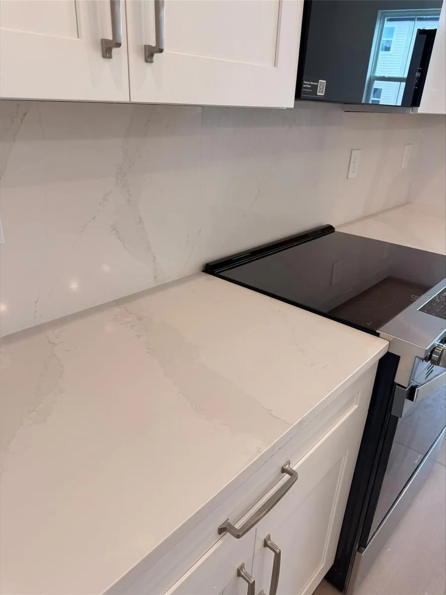Quartz backsplash