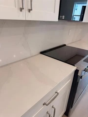Quartz backsplash