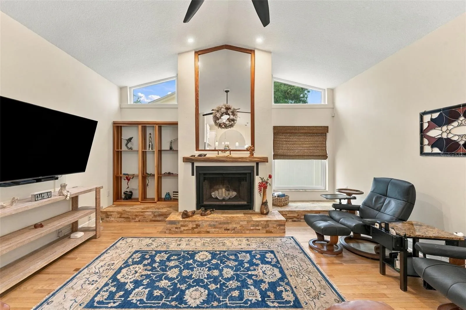 Spacious Family Room with a Beautiful Fireplace & Inviting Atmosphere