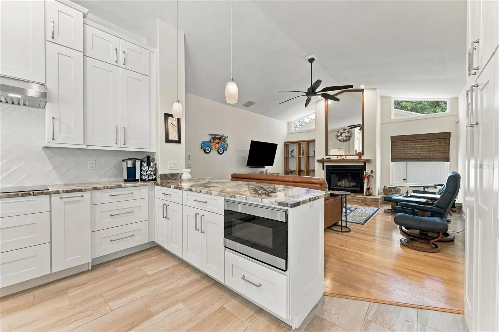 Open-Concept Kitchen Flowing Seamlessly into the Family Room