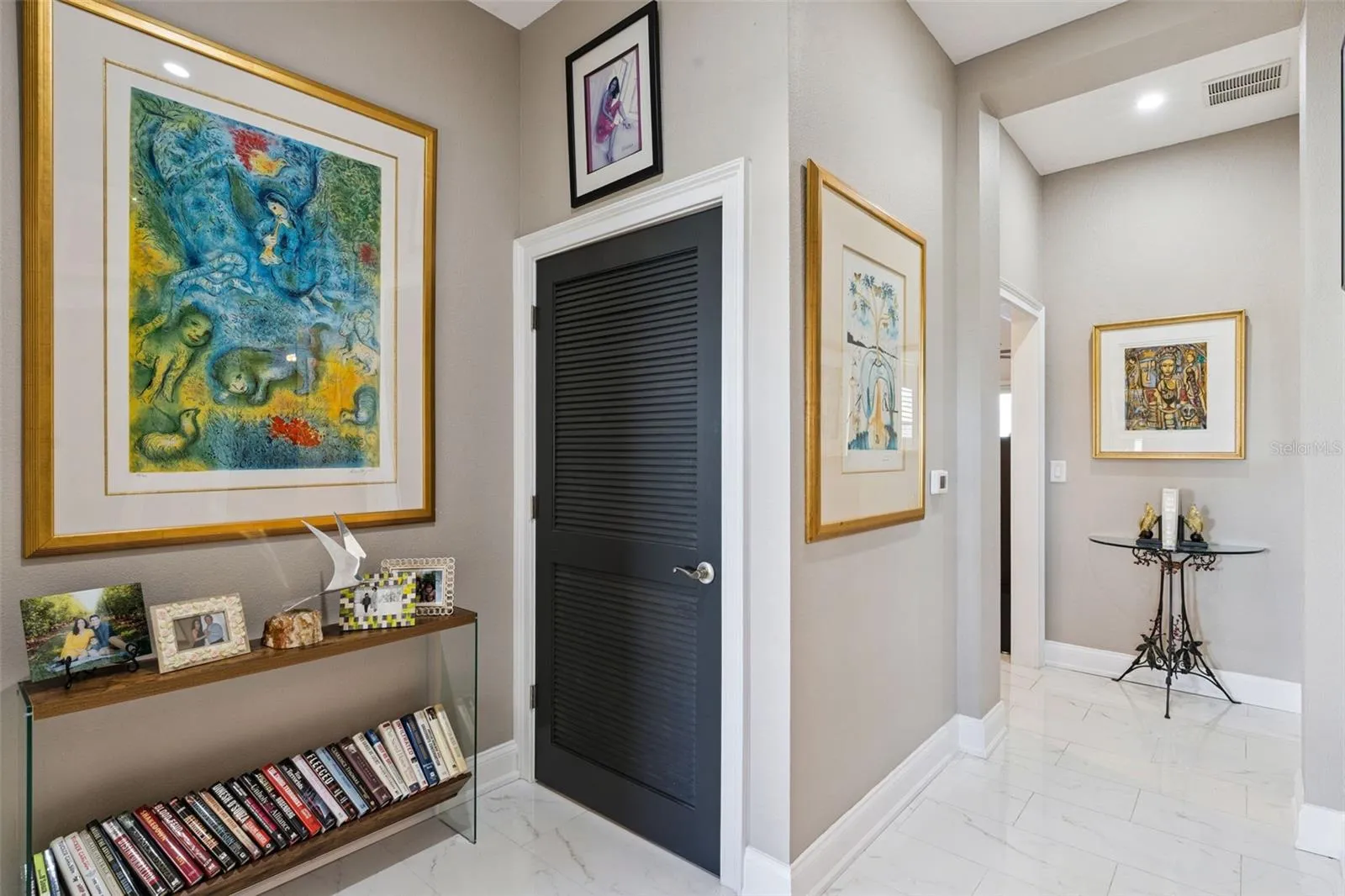 Hall with air handler closet.