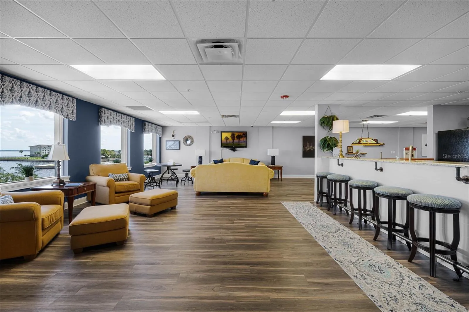 Clubhouse with large windows for great views of Lake Monroe and marina.