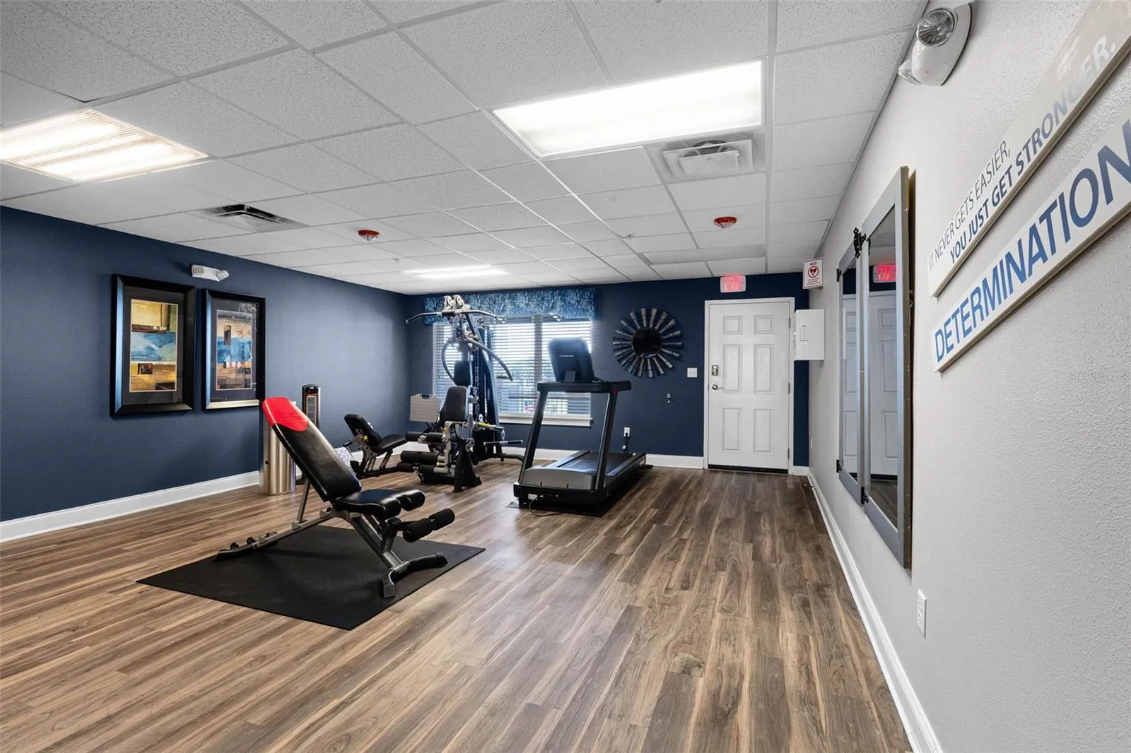 Workout room.