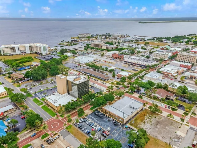 Overhead view of Sanford with Gateway at Riverwalk in upper left.