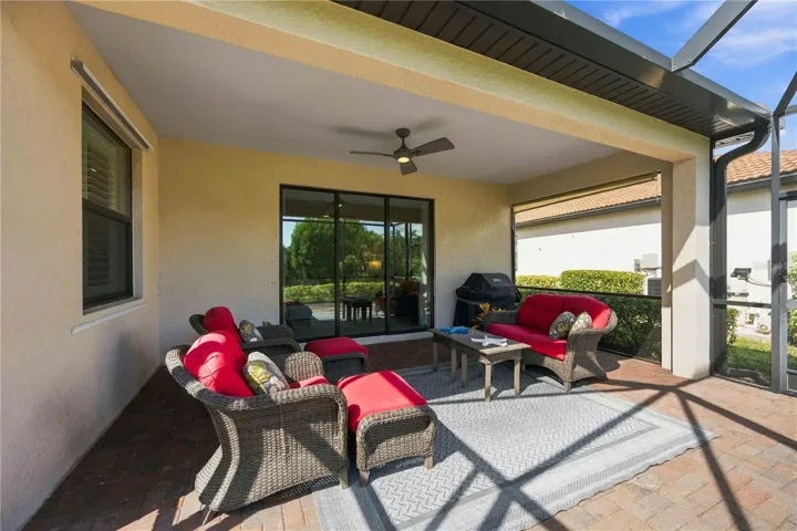 The outside retreat is simply beautiful - a solar screen keeps the direct sun out, but the wildlife and preserve views are stunning all day and evening.