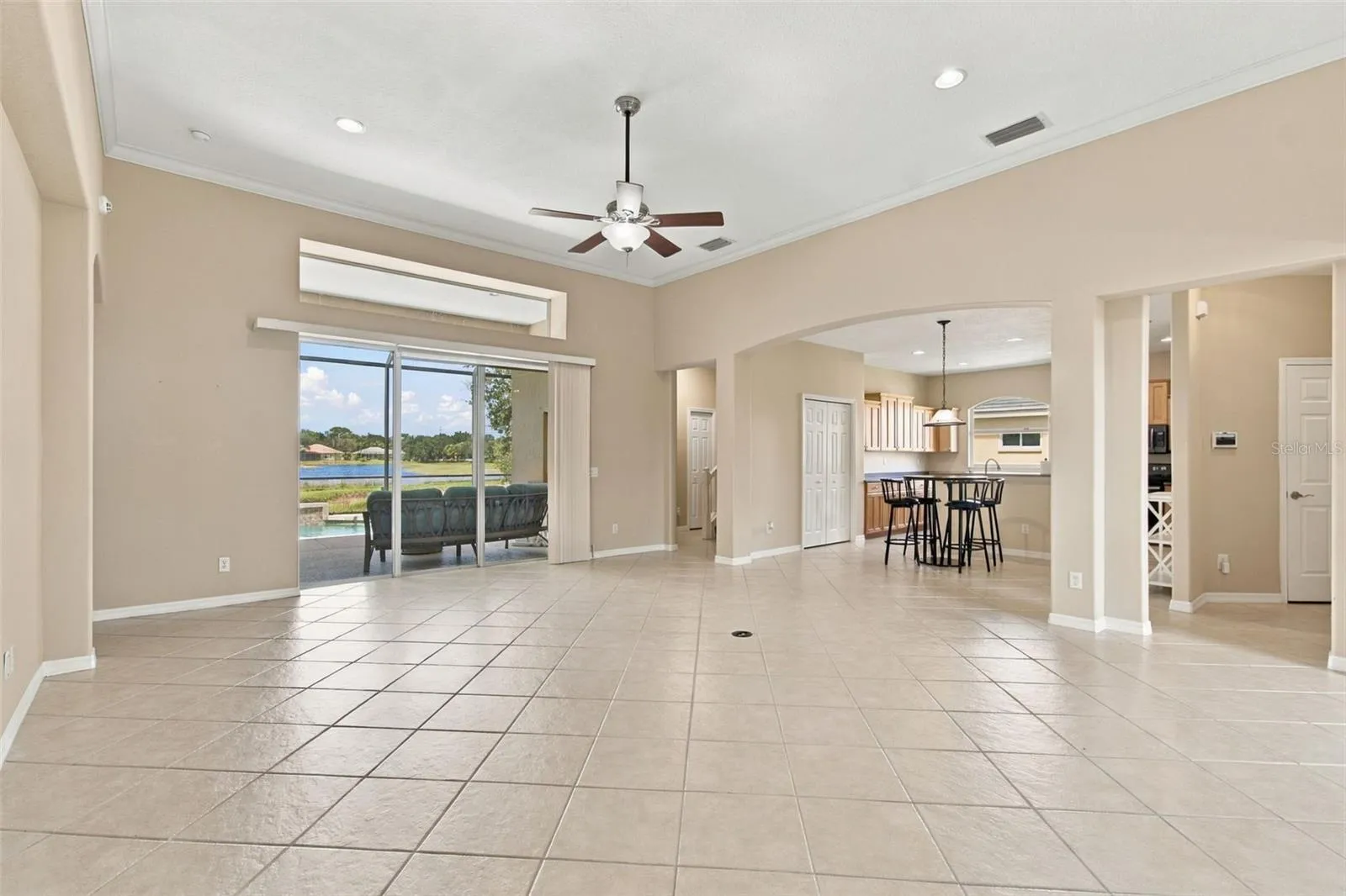 Living room and kitchen
