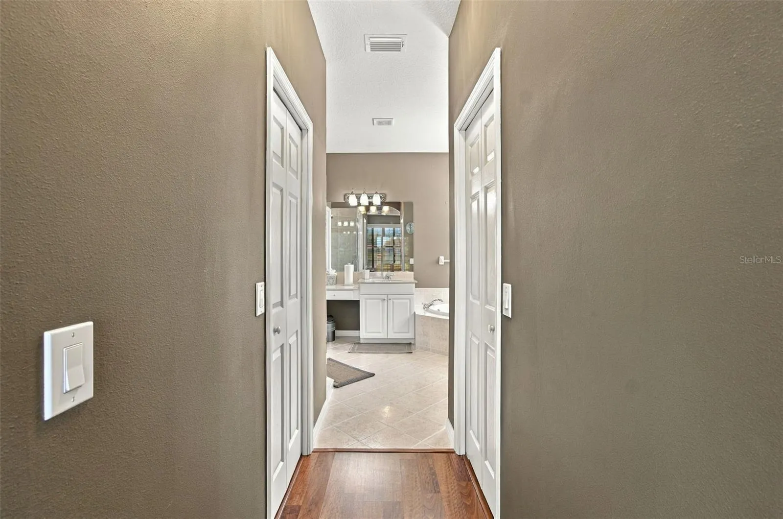Double walk in closets in primary bedroom