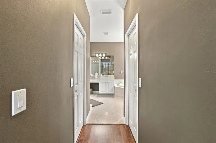 Double walk in closets in primary bedroom