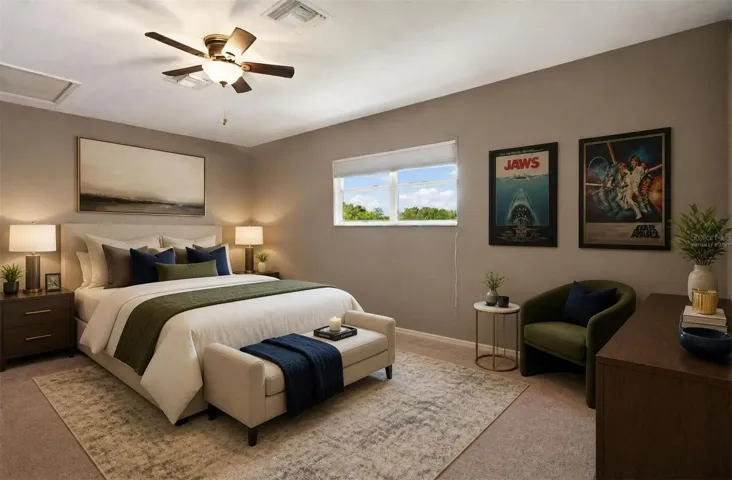 Upstairs being virtually staged as a 4th bedroom