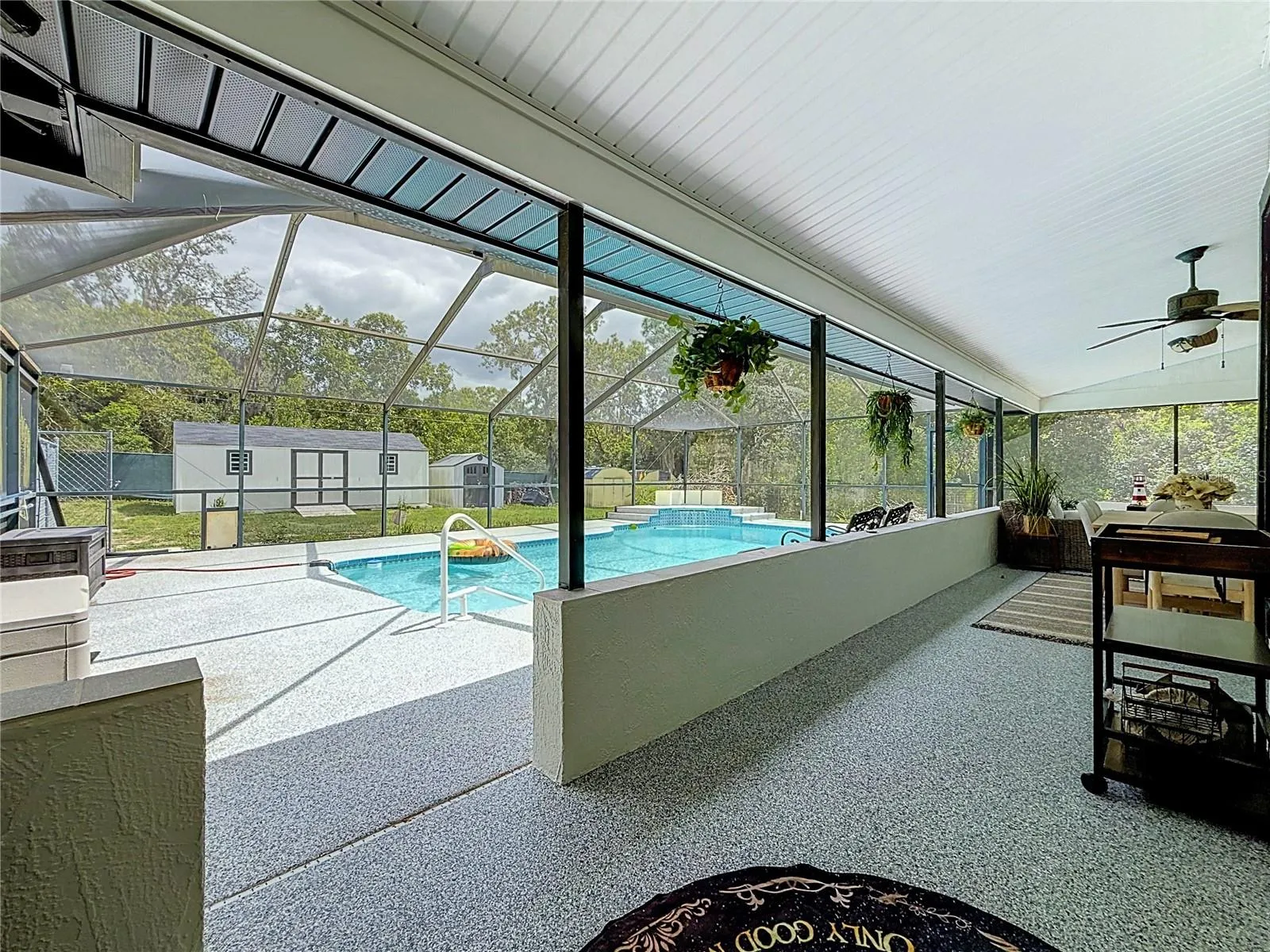 Large covered, enclosed patio for entertaining.