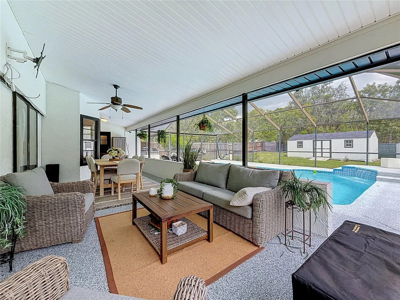 Large covered, enclosed patio for entertaining.