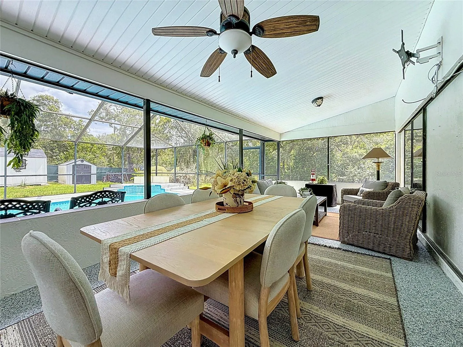 Large covered, enclosed patio for entertaining.